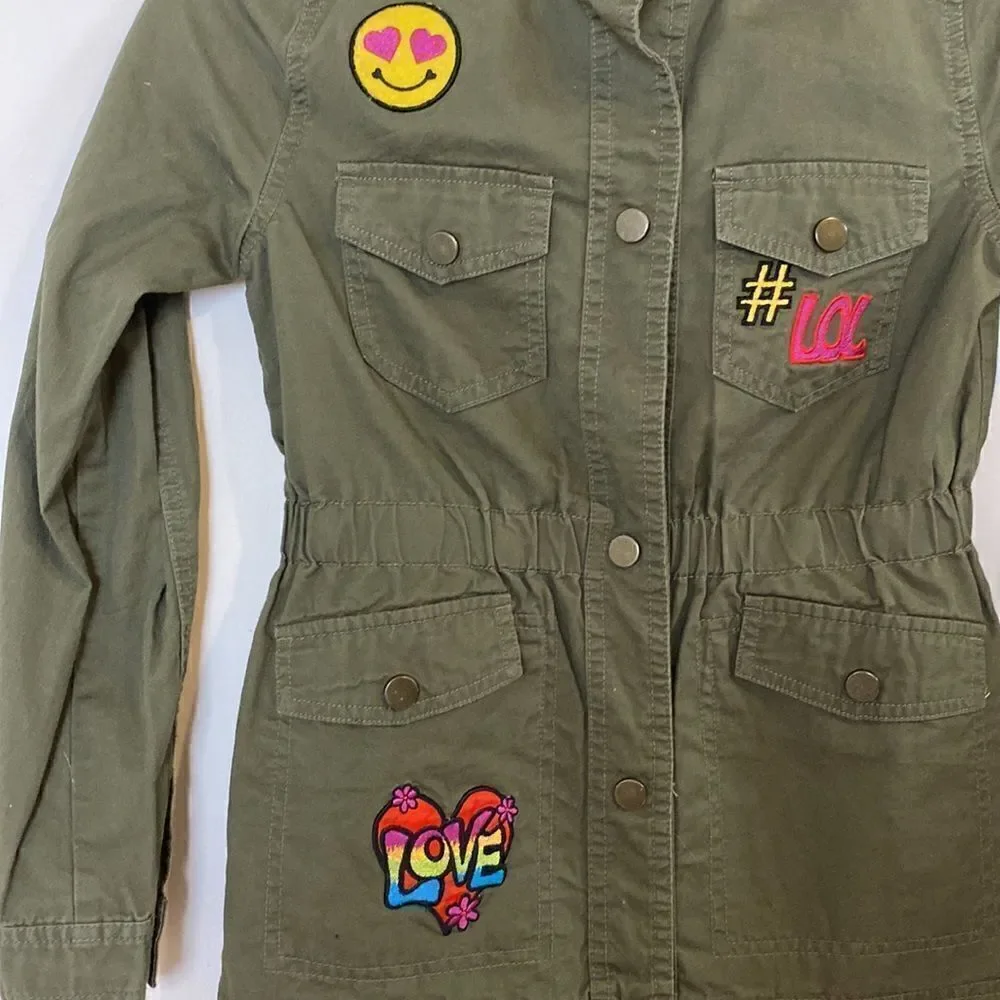 Girls Jacket with Patches Utility Size 7/8